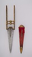 Dagger (Katar) with Sheath, Iron, gold, steel, diamond, velvet, wood, Indian, Mughal