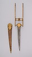 Dagger (Katar) with Sheath, Steel, gold, velvet, wood, Indian, Mughal