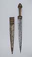 Dagger (Qama) with Sheath, Steel, silver, coral, Transcaucasian, probably Georgia