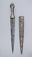 Dagger (Qama) with Sheath, Steel, silver, coral, Transcaucasian, probably Georgia