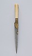 Knife (Kard), Steel, ivory (elephant), gold, Persian