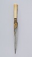 Knife (Kard), Steel, ivory (elephant), gold, Persian