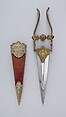 Dagger (Katar) with Sheath, Steel, silver, gold, velvet, Indian