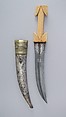 Dagger with Sheath, Steel, silver, ivory (walrus), Turkish