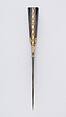 Dagger (Kard) with Sheath, Steel, agate, gold, wood, velvet, copper, Persian, Qajar