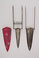 Dagger (Katar) with Sheath, Steel, silk, Indian