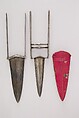 Dagger (Katar) with Sheath, Steel, silk, Indian