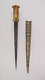Dagger with Sheath, Steel, ivory, silver, coral, turquoise, Turkish; blade, Italian