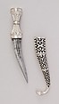 Dagger with Sheath, Steel, silver, wood, South Indian