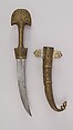 Dagger (Jambiya) with Sheath, Steel, silver, brass, Moroccan