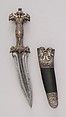 Dagger with Sheath, Steel, silver, shark skin, Sri Lankan