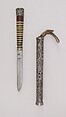 Knife with Sheath, Steel, brass, iron, wood, horn, bone, Chinese