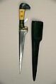 Dagger (Choora) with Sheath, Steel, horn, brass, wood, leather, Indian, Khyber, Mahsud Tribe