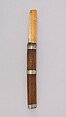 Pair of Knives (Dha) with Sheath, Wood, ivory, steel, silver, Burmese