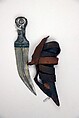 Dagger (Jambiya) with Sheath and Belt, Steel, silver, wood, leather, Indian, Mysore