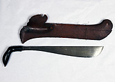 Knife (Parang) with Sheath, Horn, wood, Malayan
