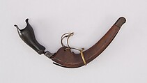 Knife (Korambi) with Sheath, Wood, horn, steel, Indonesian, Sulawesi