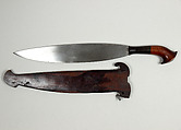 Knife (Barong) with Sheath, Steel, wood, horn, Philippine