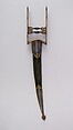 Dagger (Katar) with Sheath, Steel, gold, velvet, wood, North Indian