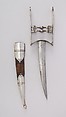 Dagger (Katar) with Sheath, Steel, silver, wood, velvet, North Indian
