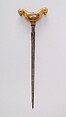 Crutch Dagger (Zafar Takieh, "Cushion of Victory"), Ivory, steel, Hilt, South Indian; blade, European
