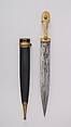 Dagger with Sheath, Steel, leather, ivory, gold, silver, Caucasian