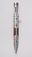 Dagger (Qama) with Sheath, Steel, silver, niello, textile, silver wire, Caucasian