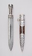 Dagger (Qama) with Sheath, Steel, silver, niello, textile, silver wire, Caucasian
