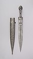 Dagger (Kindjal) with Sheath, Steel, horn, silver, niello, Caucasian