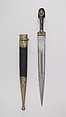 Dagger with Sheath, Steel, horn, wood, leather, silver, Caucasian