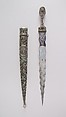 Dagger (Kindjal) with Sheath, Steel, silver, enamel, Caucasian