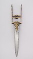 Dagger (Katar), Steel, silver, South Indian; blade, European