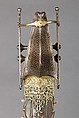 Dagger (Katar) with Sheath, Steel, silver, gold, leather, shark's teeth, Indian, Vijayanagara