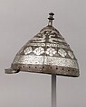Helmet, Iron, silver, Tibetan or Central Asian