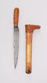 Knife with Sheath, Gold, steel, Malayan