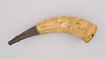 Powder Horn, Horn (cow), wood, American