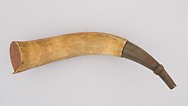 Powder Horn, Horn (cow), wood, Colonial American, Shrewsbury, Massachusetts