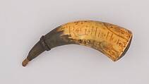 Powder Horn, Horn (cow), wood, American