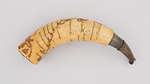 Powder Horn, Horn (cow), wood, American