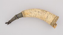 Powder Horn, Horn (cow), wood, American