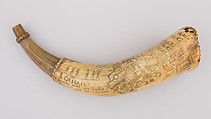Powder Horn, Jacob Gay (American, New York, recorded 1758–87), Horn (cow), wood, Colonial American