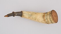 Powder Horn, Joseph Cram, Horn (cow), wood, Colonial American, Hampton Falls, New Hampshire