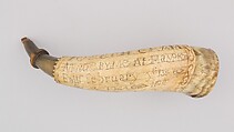 Powder Horn, Joseph Cram, Horn (cow), wood, Colonial American, Hampton Falls, New Hampshire