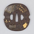 Sword Guard (Tsuba), Iron, gold, silver, copper-gold alloy (shakudō), copper, Japanese