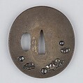 Sword Guard (Tsuba), Copper-silver alloy (shibuichi) or copper alloy (sentoku), silver, gold, copper, Japanese