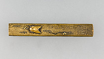 Knife Handle (Kozuka), Copper alloy (sentoku), gold, Japanese