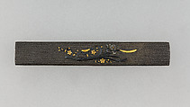 Knife Handle (Kozuka), Copper-gold alloy (shakudō), gold, silver, Japanese