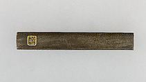 Knife Handle (Kozuka), Copper-silver alloy (shibuichi), gold, Japanese