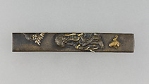Knife Handle (Kozuka), Copper-silver alloy (shibuichi), gold, copper alloy (sentoku), Japanese