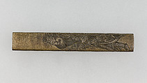 Knife Handle (Kozuka), Copper-silver alloy (shibuichi), gold, Japanese